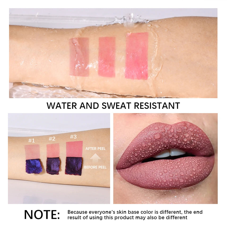 Long-Lasting Waterproof Peel-Off Lip Stain for All-Day Matte Color