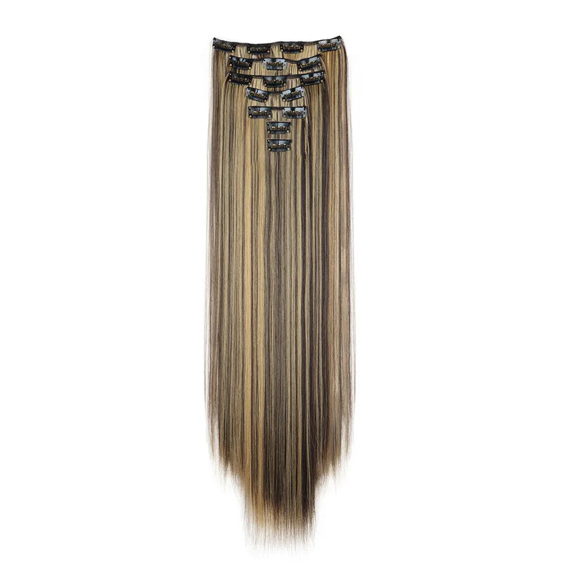 Straight Clip-in Hair Extensions for Instant Length and Volume - 22