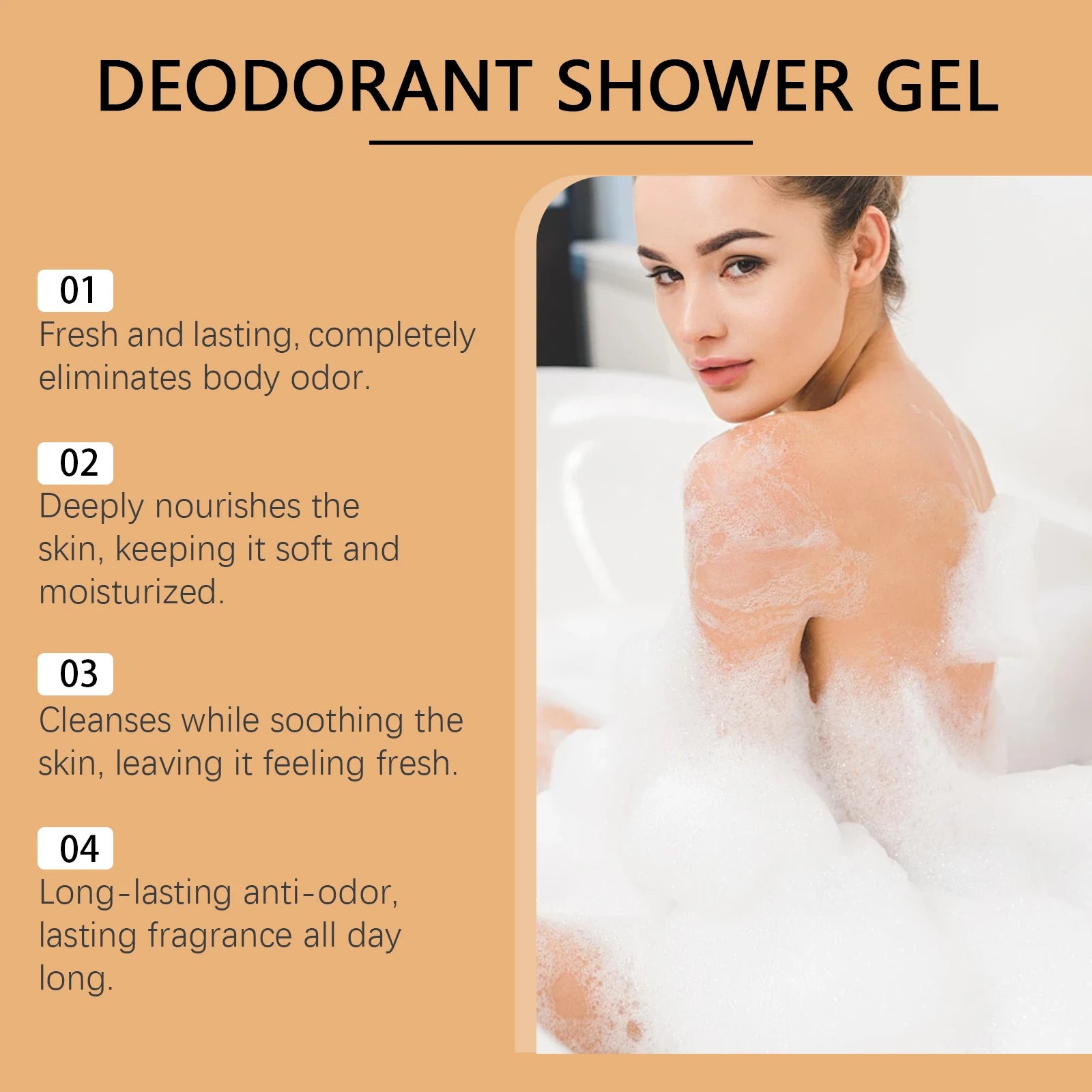 Persimmon Exfoliating Body Wash for Natural Odor Removal and Oil Control - 10