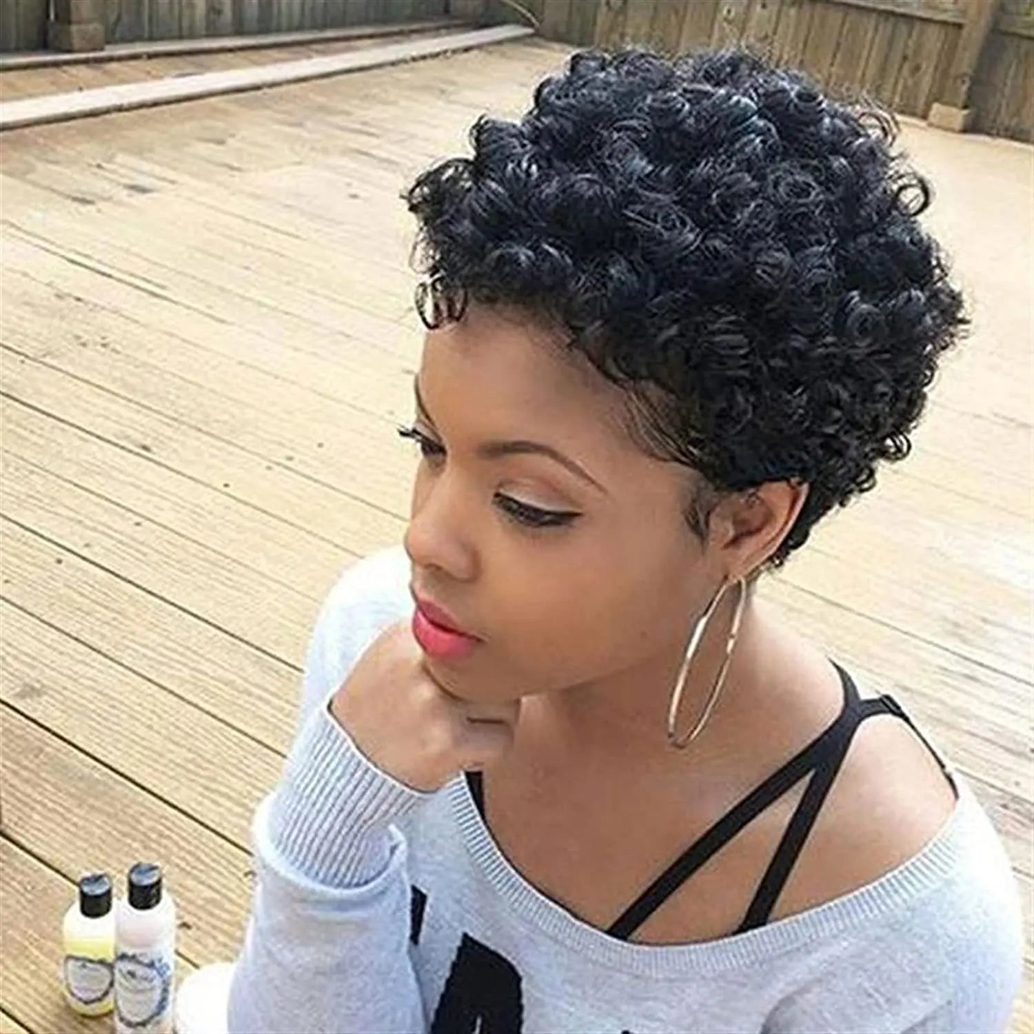 Short Wavy Pixie Cut Wig for Women - 4