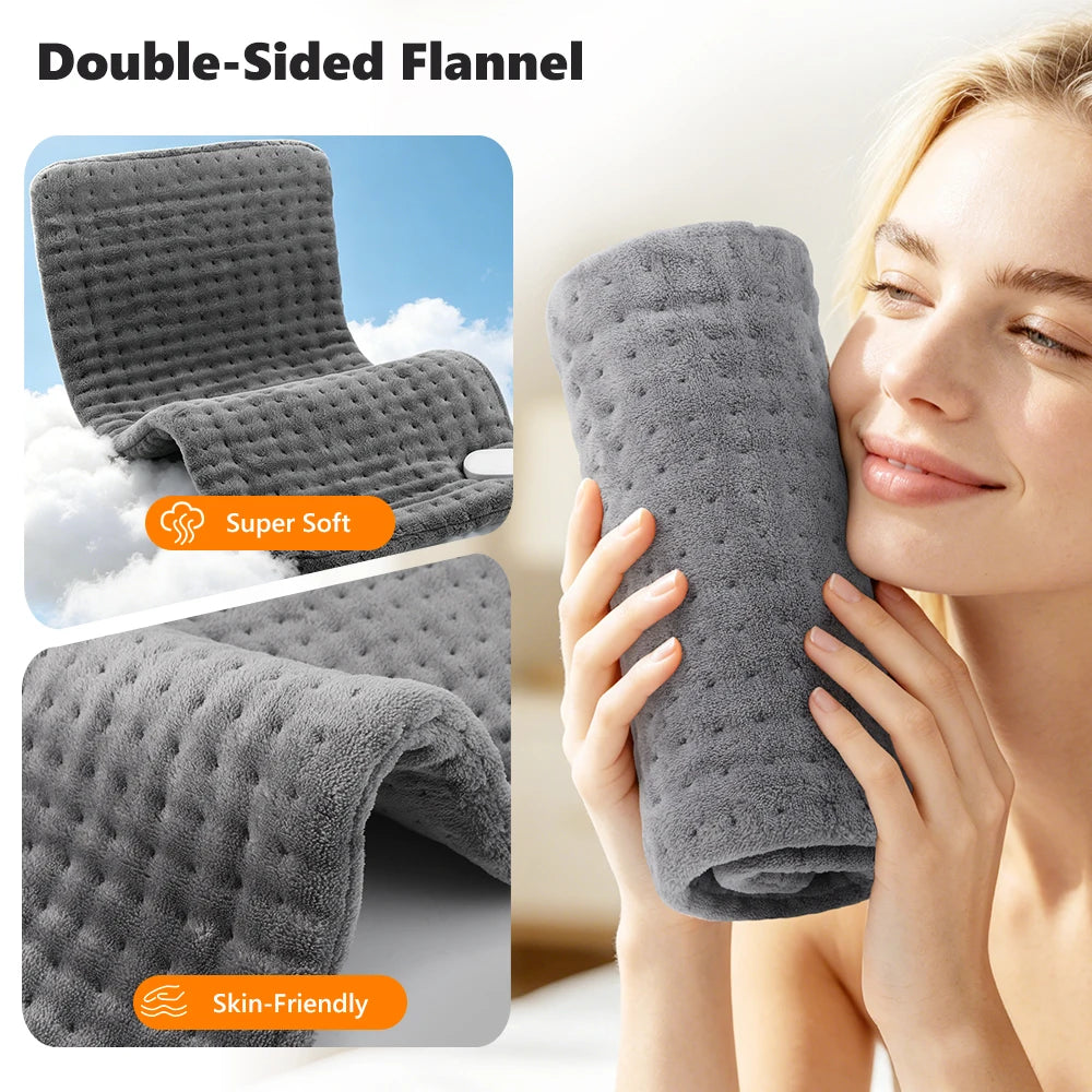 Electric Flannel Heating Pad for Back Pain and Muscle Relief - 12