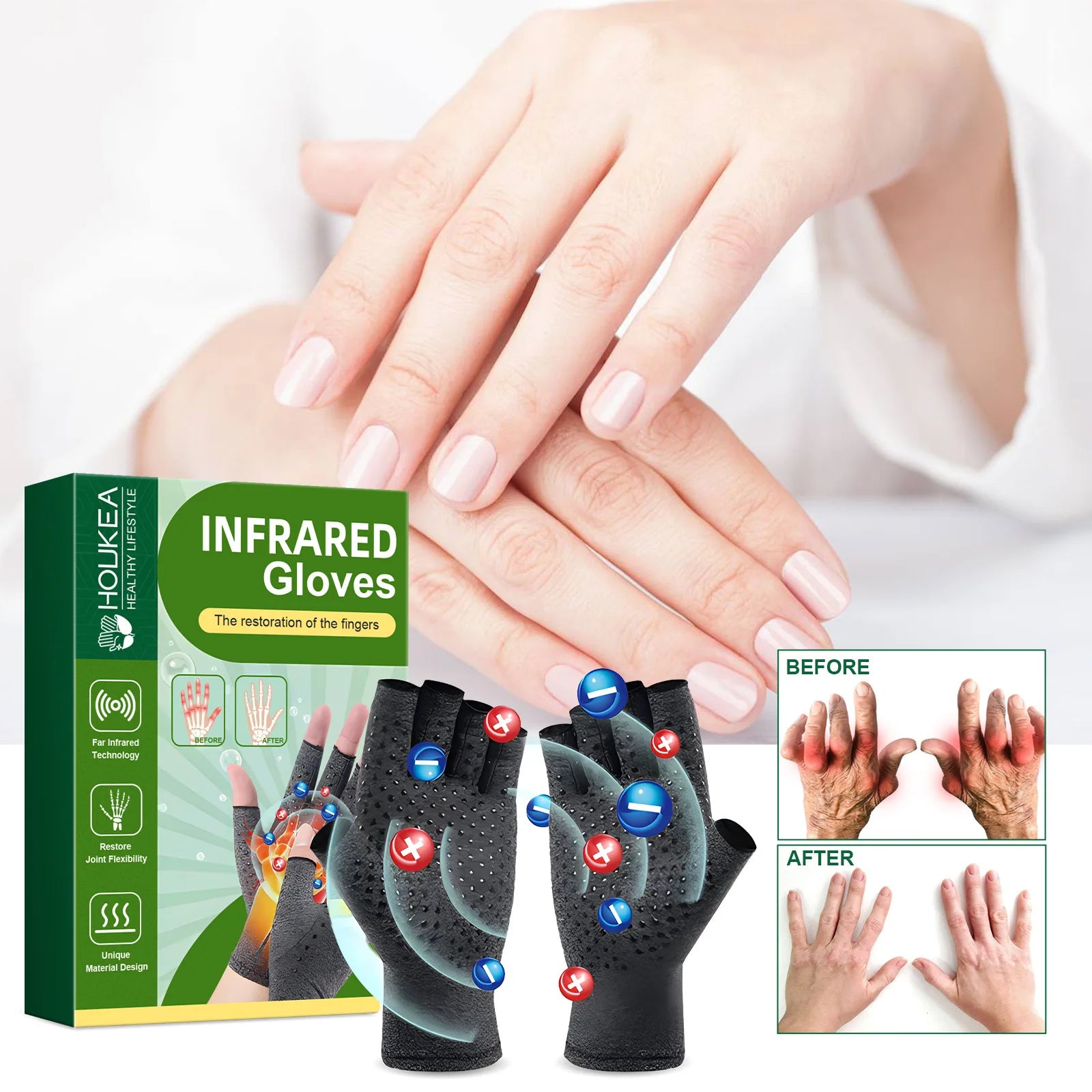 Magnetic Compression Therapy Gloves for Arthritis and Joint Pain Relief - 2