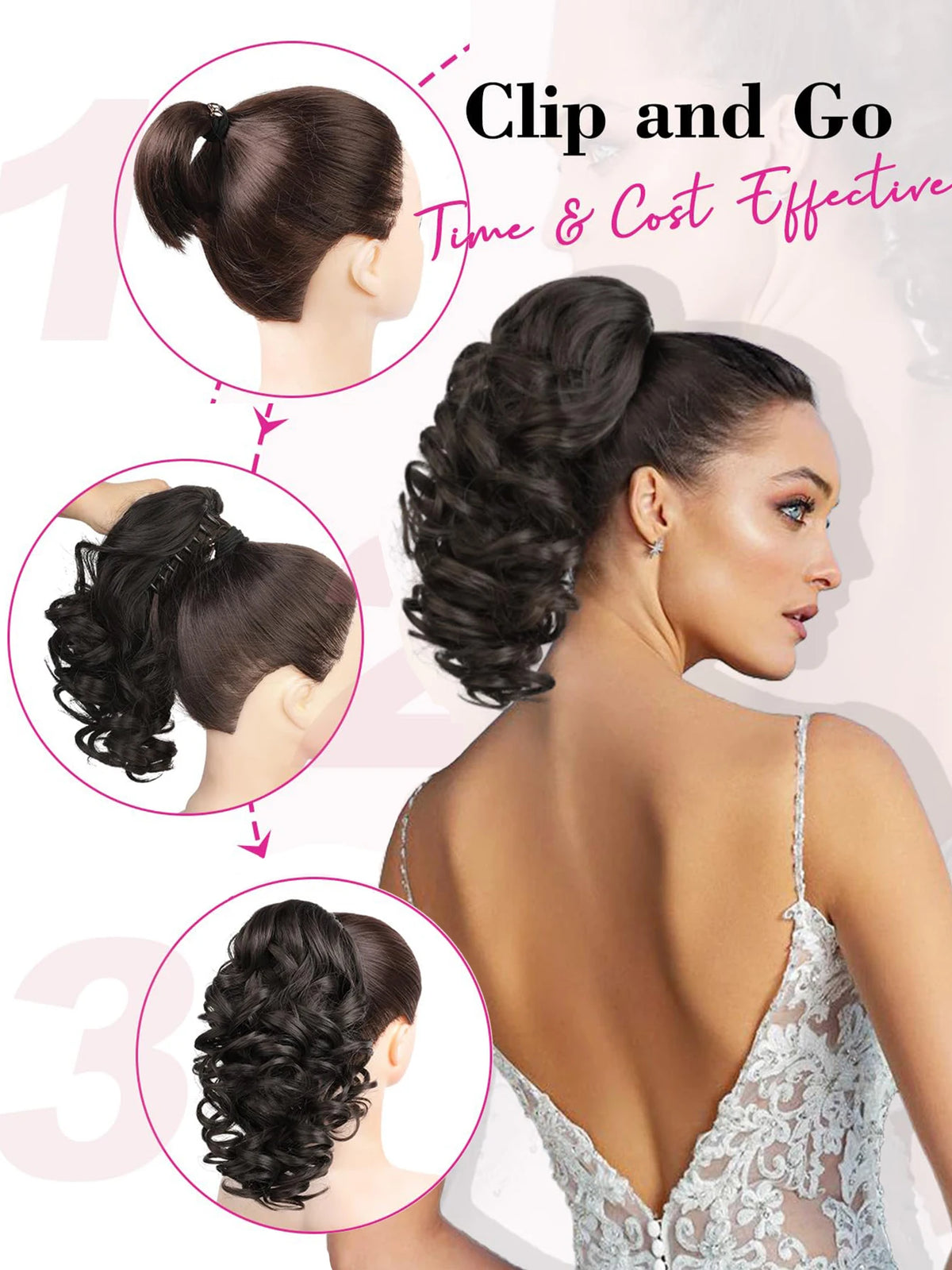 12-Inch Curly Claw Clip Ponytail Extension