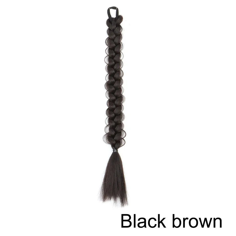 18-Inch Braided Ponytail Hair Extension for Stylish Looks - 12