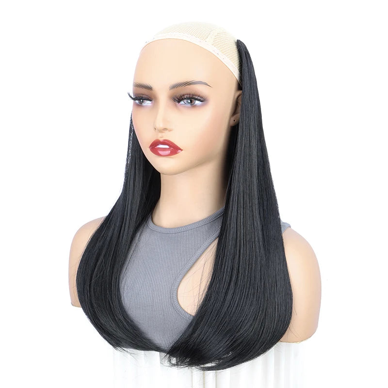 18-Inch Straight V-Shaped Clip-In Hair Extension for Women