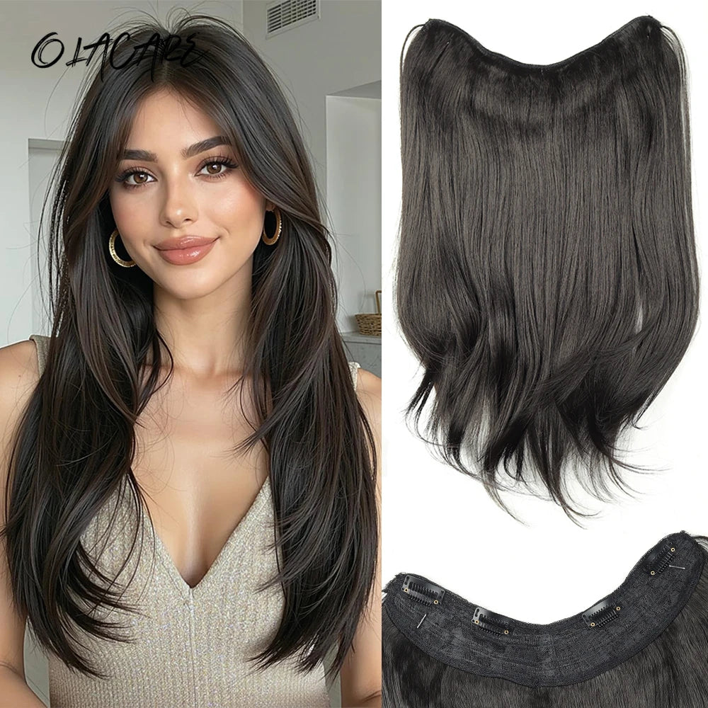 V-Shape Clip-In Hair Extensions for Instant Length and Volume