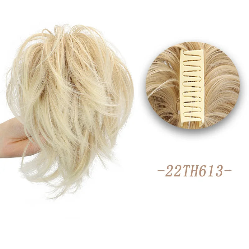 Short Layered Straight Claw Clip Ponytail Extension for Women - 16