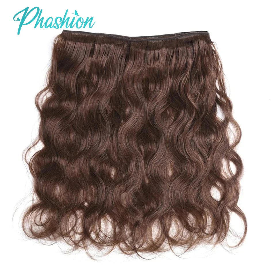 Chocolate Brown Body Wave Human Hair Bundles - 4