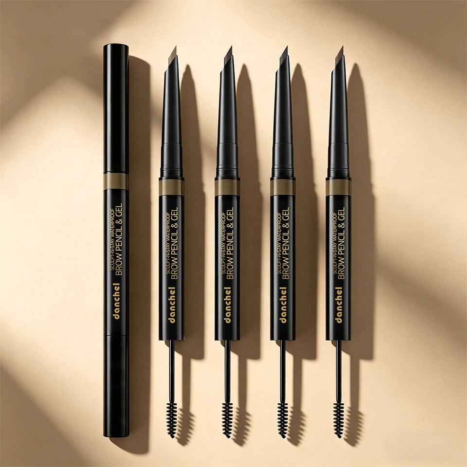 2-in-1 Waterproof Eyebrow Pencil and Gel for Natural Smudge-Proof Brows - 18