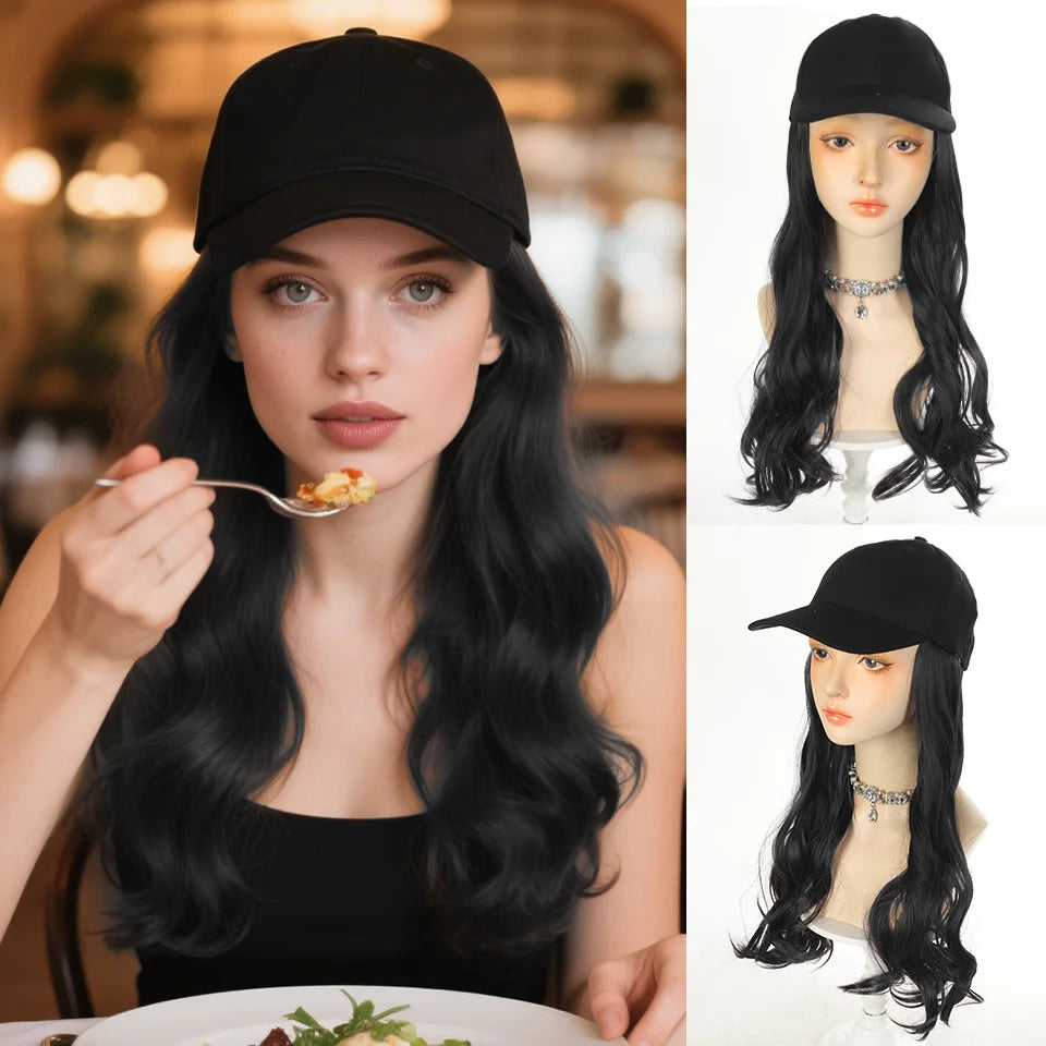 18-Inch Wavy Baseball Cap Wig for Instant Hair Transformations
