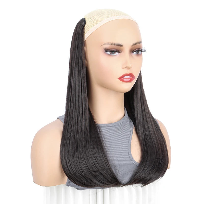 18-Inch Straight V-Shaped Clip-In Hair Extension for Women