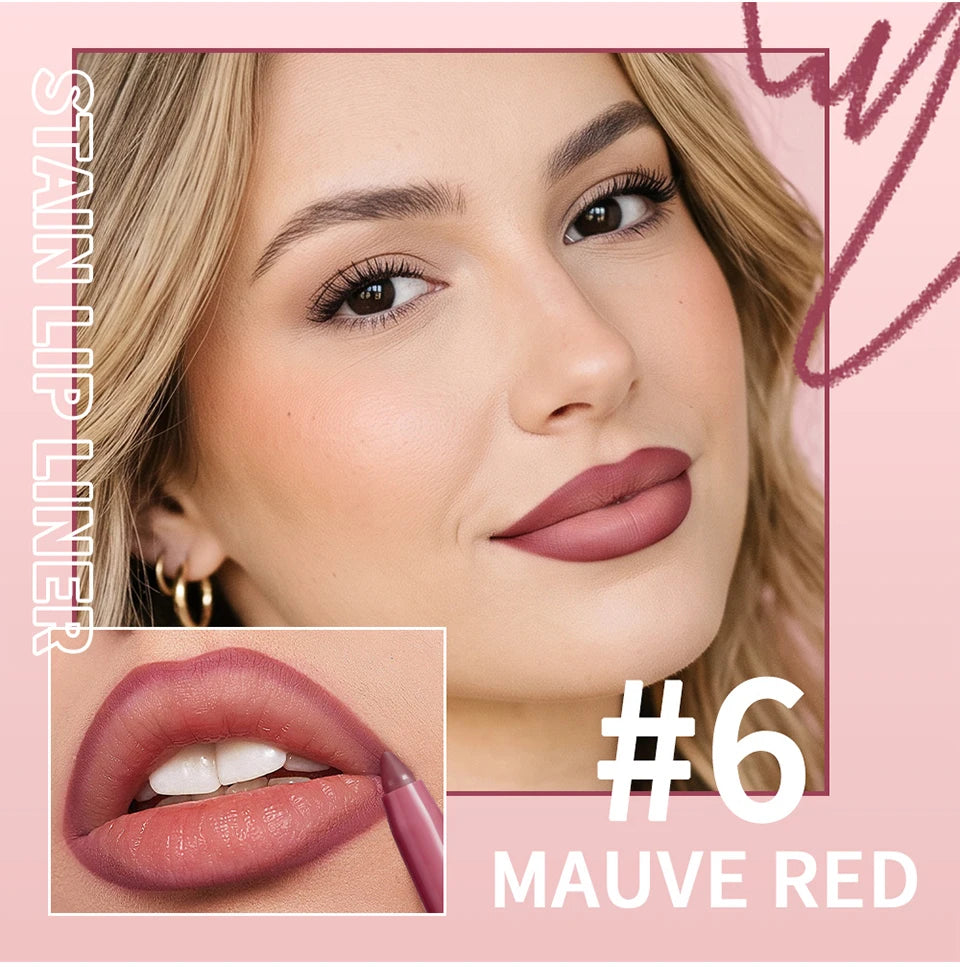 Waterproof Long-Lasting Matte Lip Liner Pencil for Smooth Lip Contouring