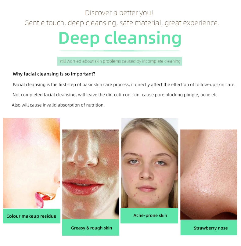 4-in-1 Electric Rotating Facial Cleansing Brush for Deep Pore Exfoliation - 8