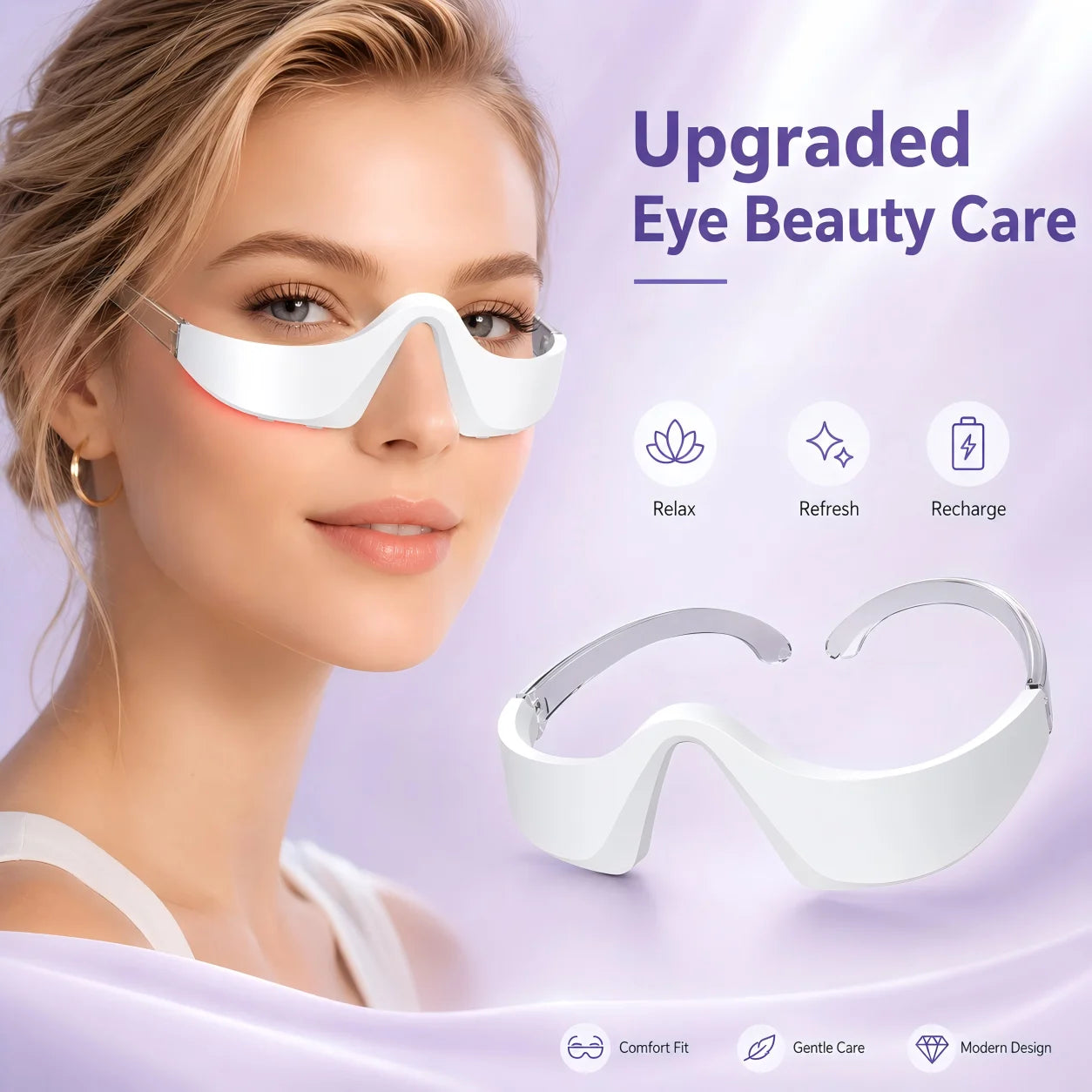 LED Red Light Eye Massager for Dark Circles and Puffiness Reduction - 8