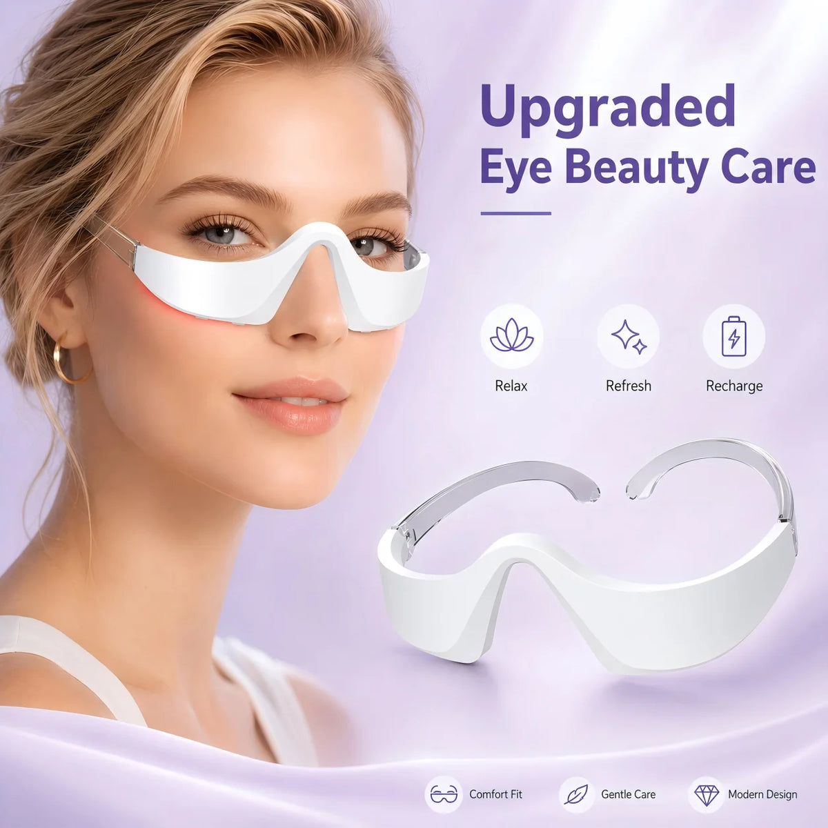 LED Red Light Eye Massager for Dark Circles and Puffiness Reduction