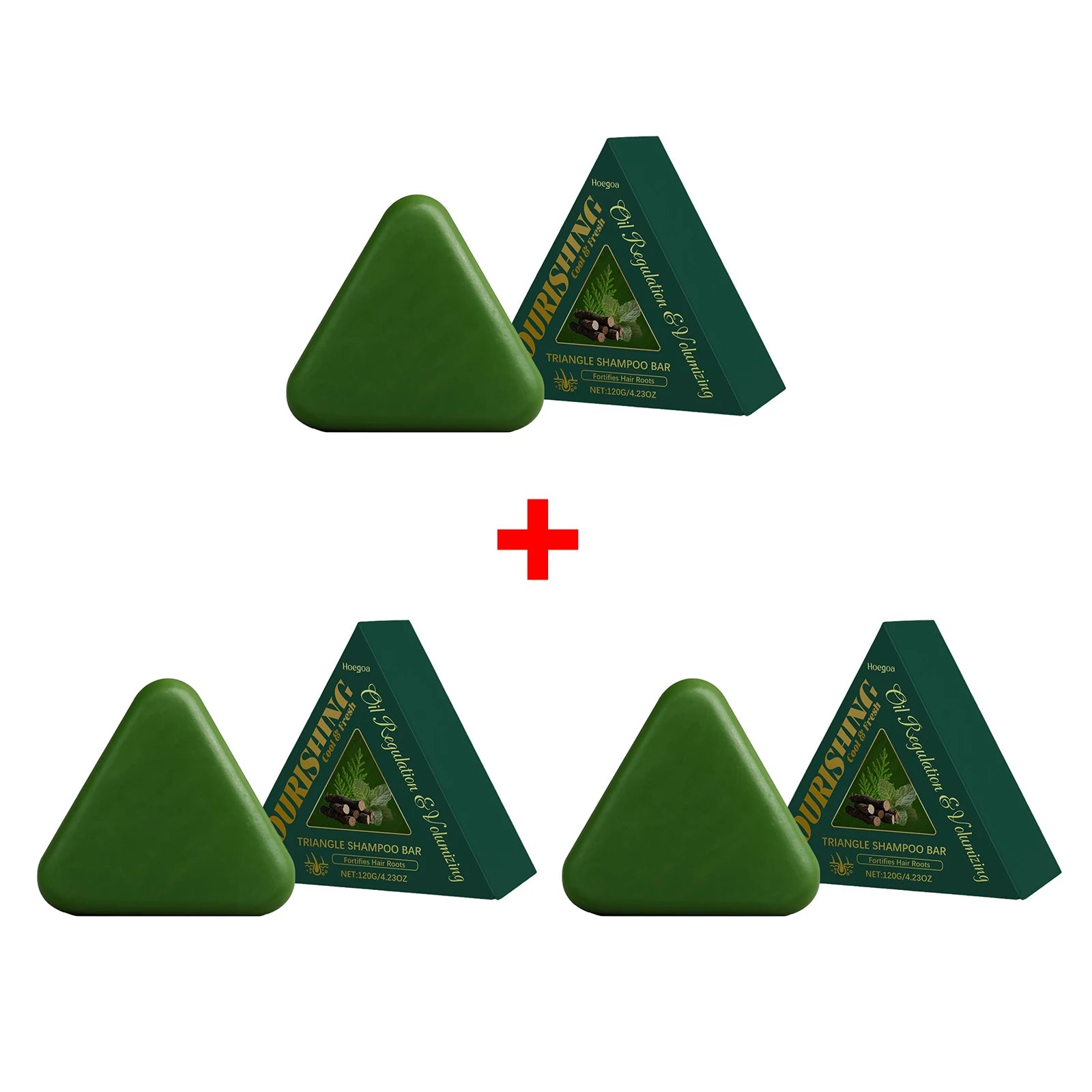 Herbal Triangle Shampoo Bar for Hair Growth and Deep Scalp Cleansing - 16
