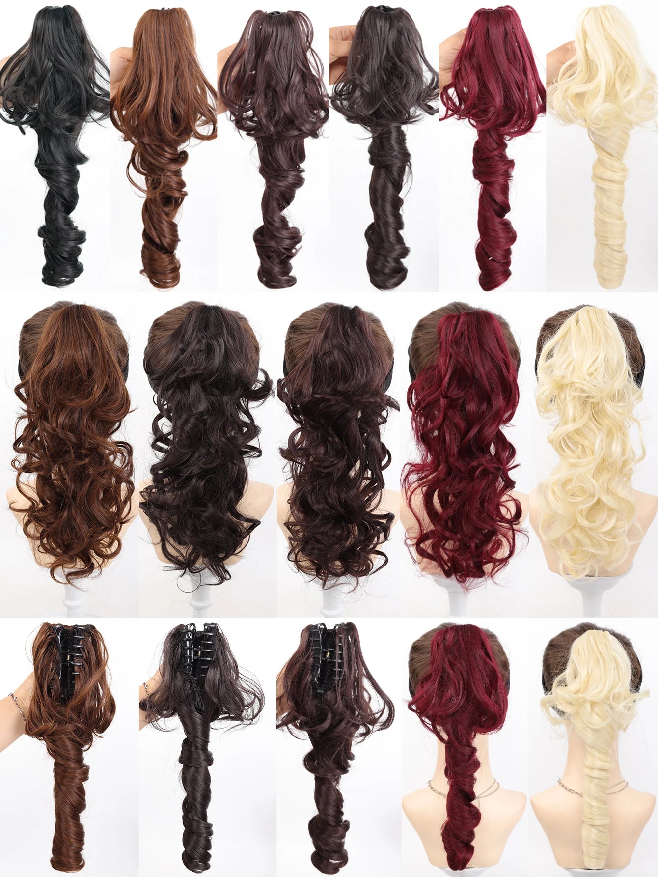16-Inch Curly Claw Clip Ponytail Hair Extension - 4