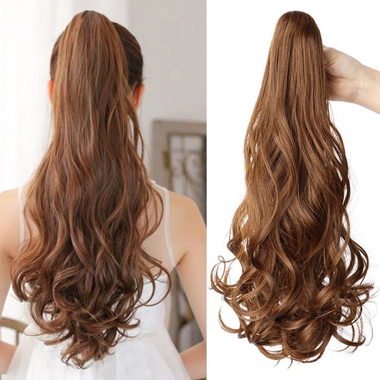 20-Inch Long Curly Claw Clip Ponytail Hair Extension
