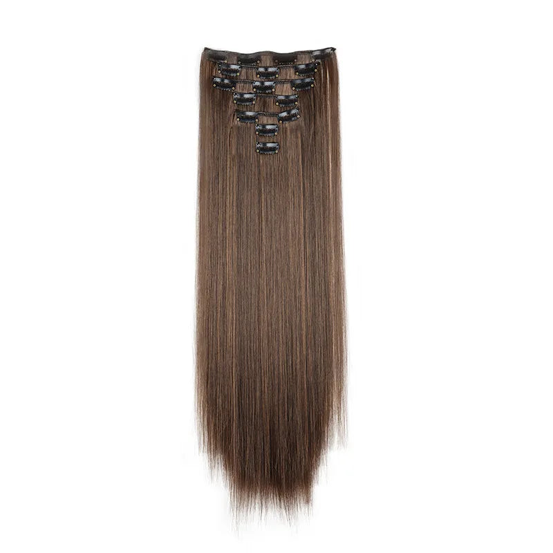 Straight Clip-in Hair Extensions for Instant Length and Volume - 26