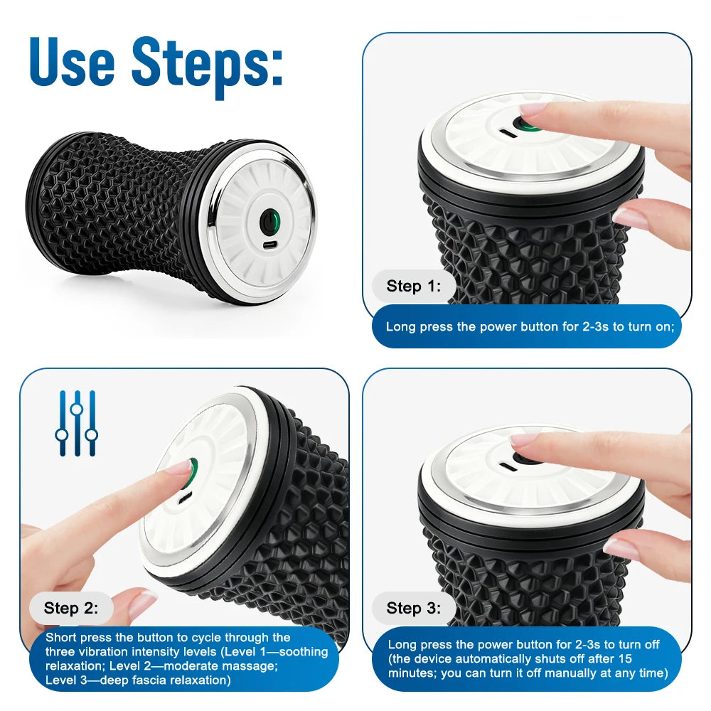 Electric Vibrating Massage Roller for Deep Muscle Recovery and Relief