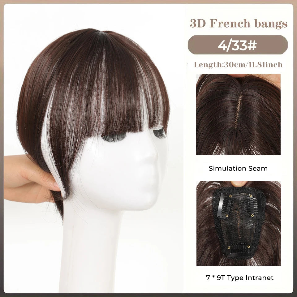 Clip-In Hair Topper for Volume and Natural Fringe