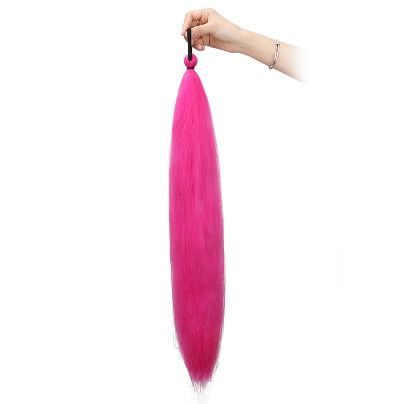 24-Inch Long Colored Braided Ponytail Hair Extension - 13