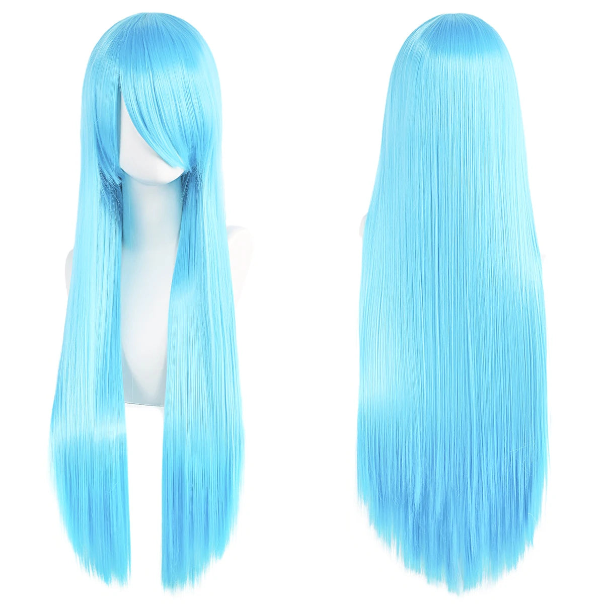 Long Straight Synthetic Cosplay Wig with Bangs - 4