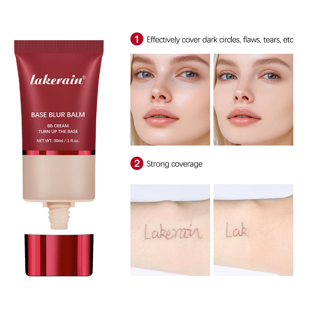 Matte Liquid Foundation and Dual-Ended Makeup Brush Set for Flawless Skin