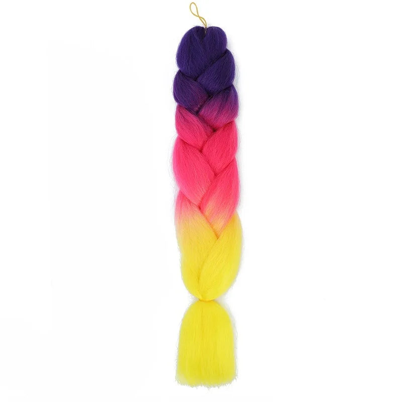 24-Inch Long Colorful Ombre Braiding Hair Extensions