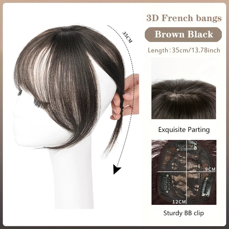 Clip-In Hair Topper Bangs Extension for Natural Volume and Style