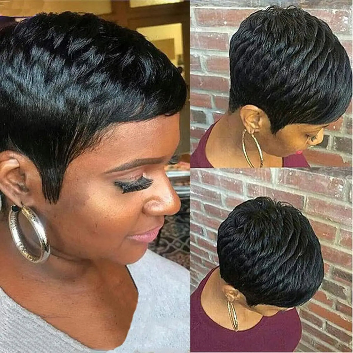 Short Wavy Pixie Cut Wig for Daily Wear