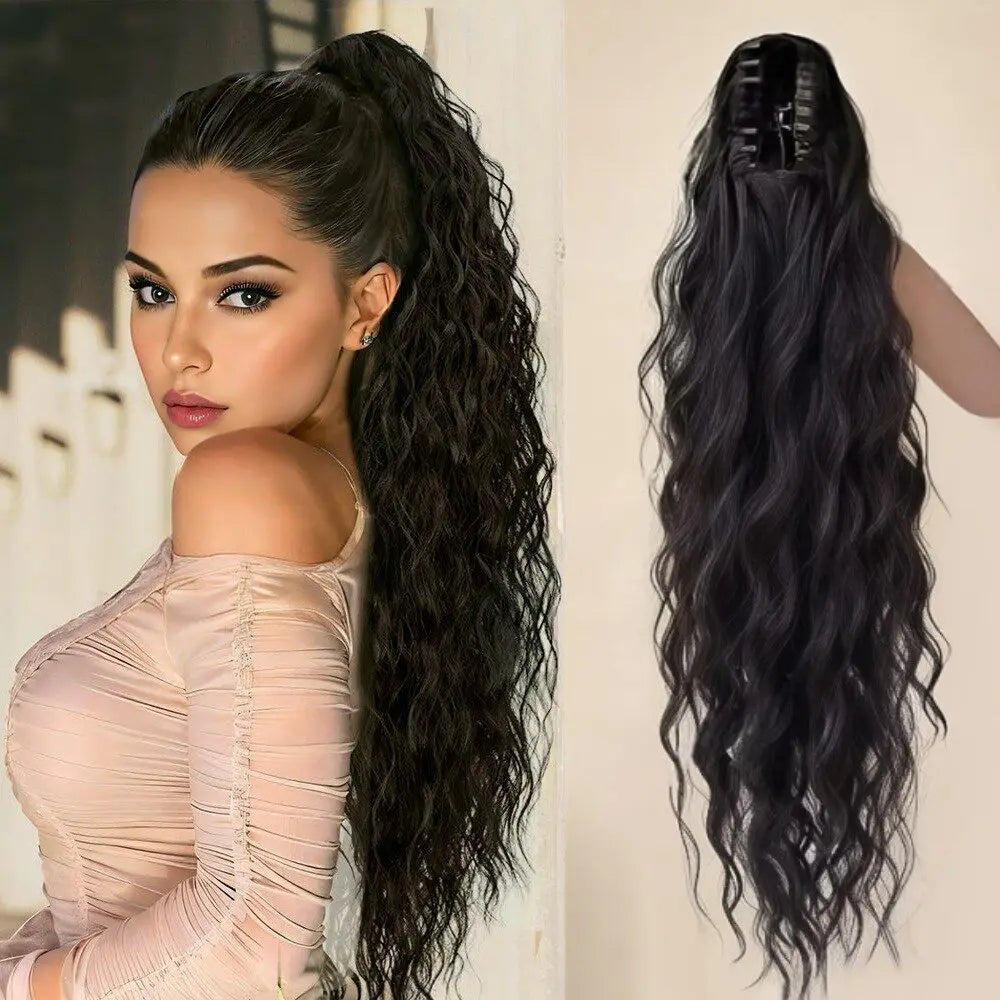 Wavy Claw Clip Ponytail Extension for Instant Volume