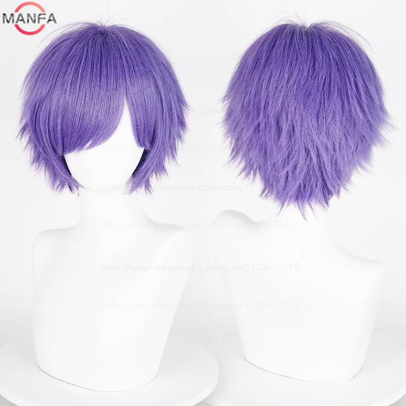 30cm Short Straight Cosplay Wig for Men and Women