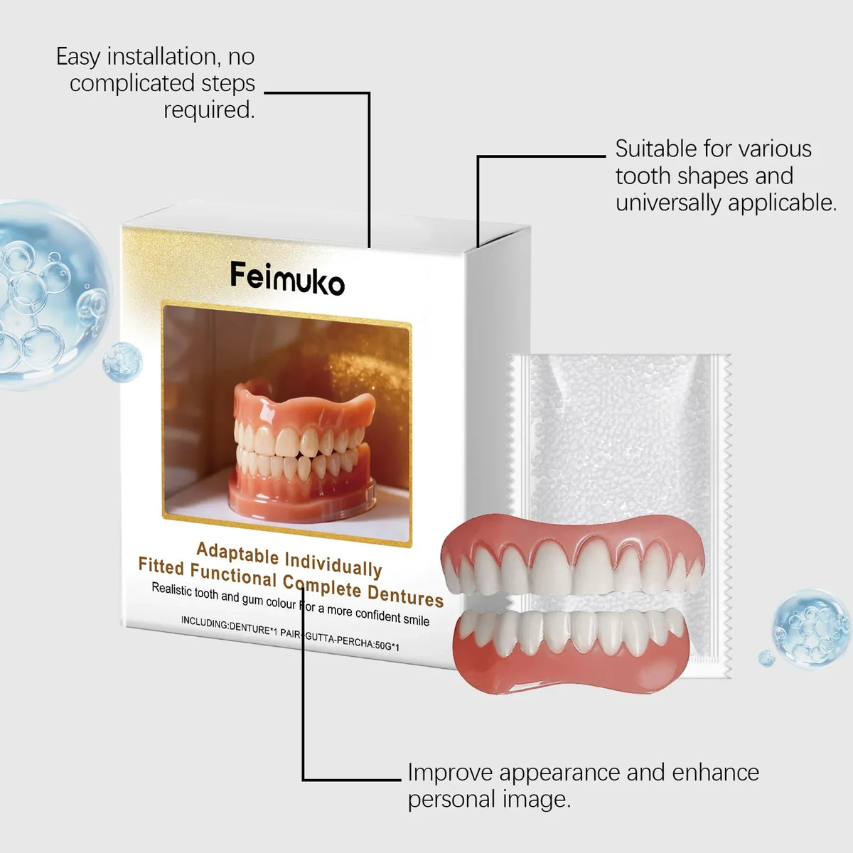 Comfortable Silicone Denture Liner Kit for Instant Smile Enhancement
