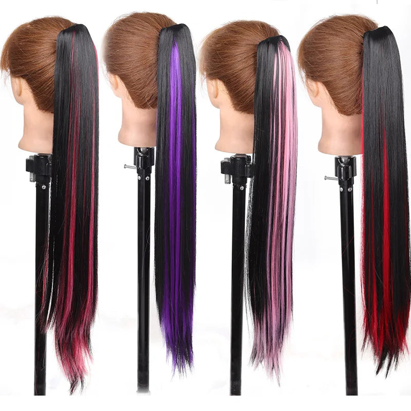 24-Inch Straight Highlight Ponytail Extension