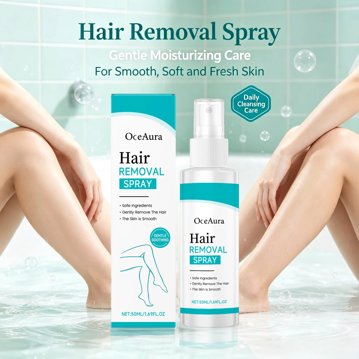 Painless Gentle Hair Removal Spray for Smooth Body Skin
