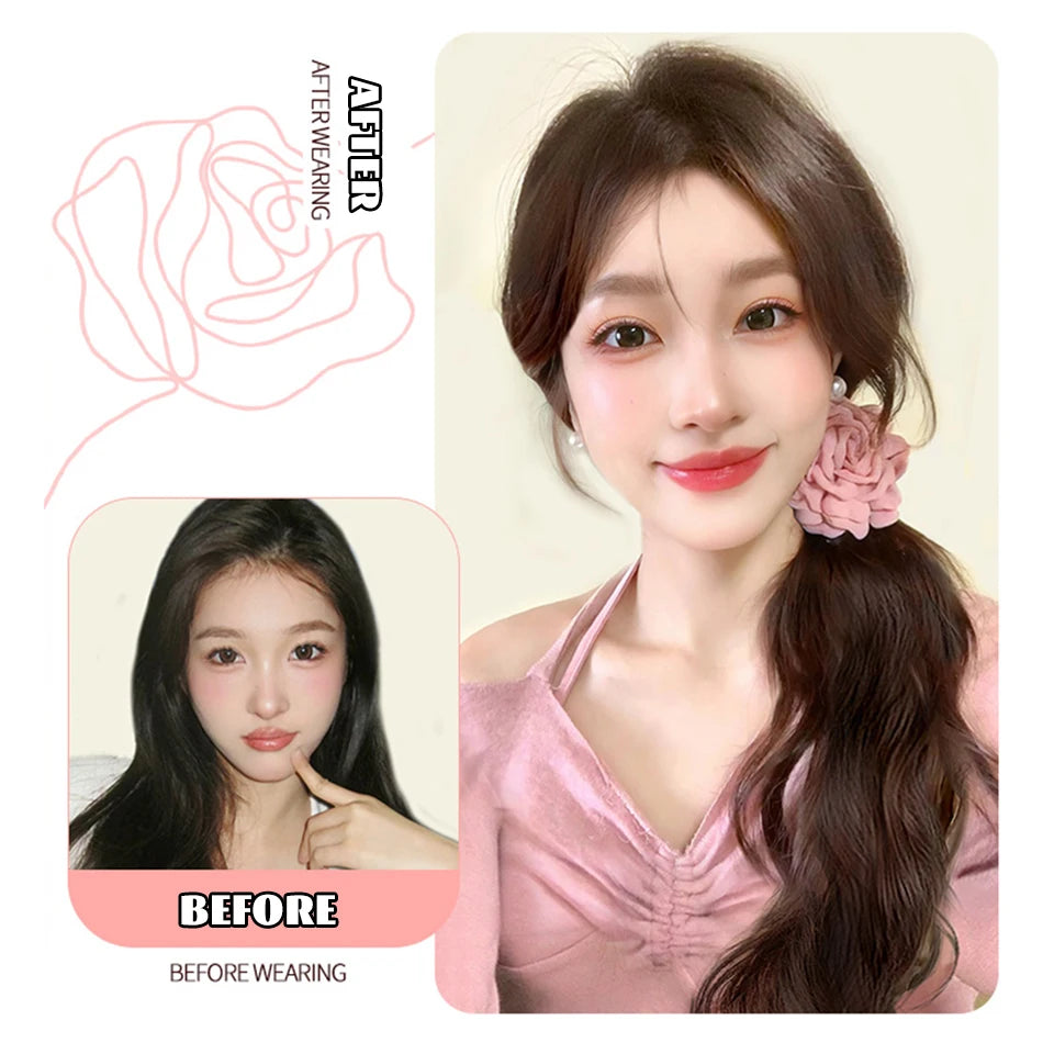 Wavy Ponytail Hair Extension with Rose Clip