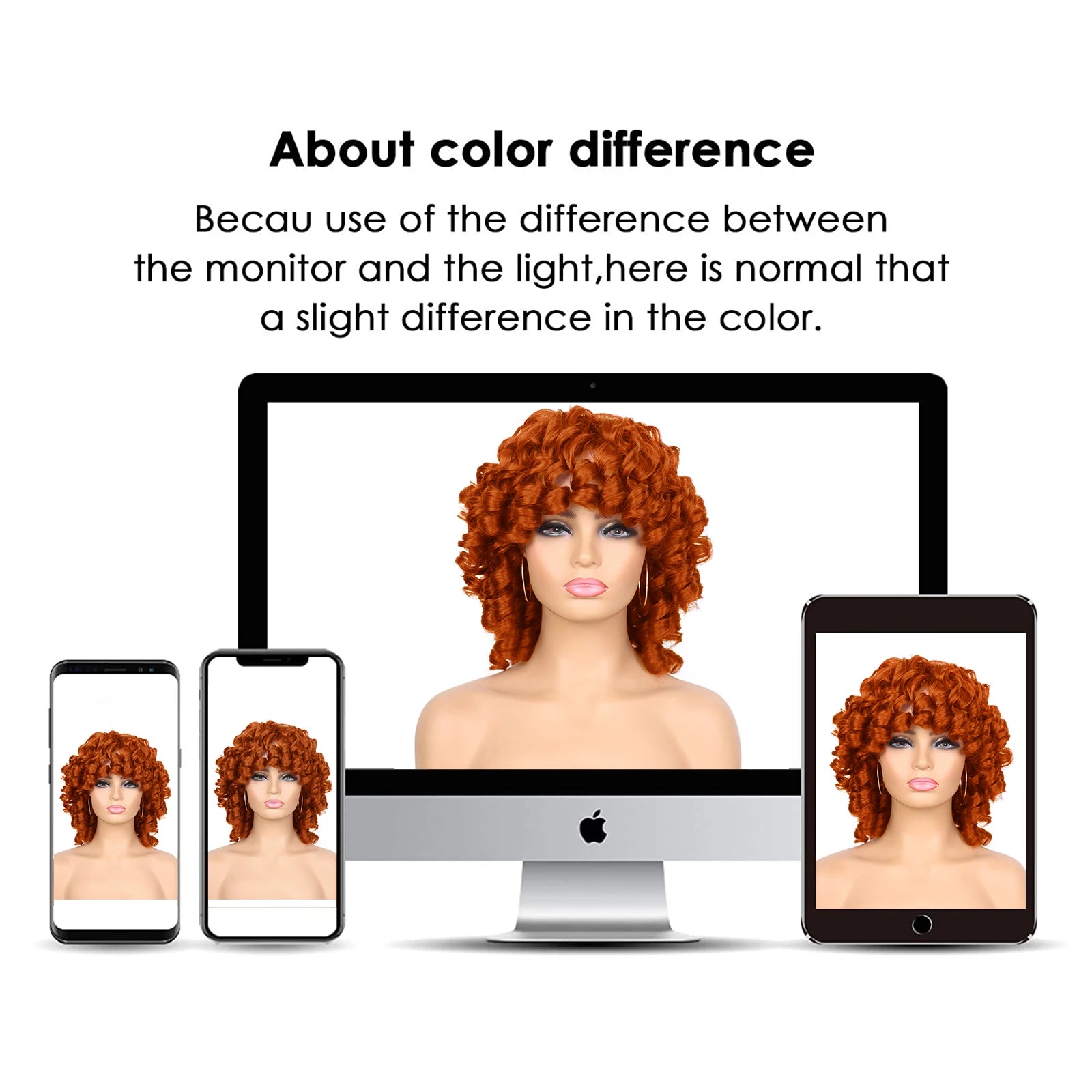 Short Curly Afro Wig for Daily Wear Natural Synthetic Hair - 5