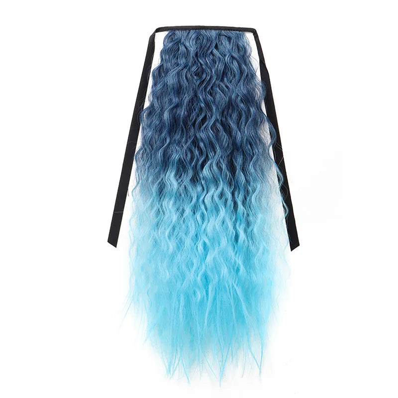 22 Inch Kinky Curly Drawstring Ponytail Hair Extension - 24