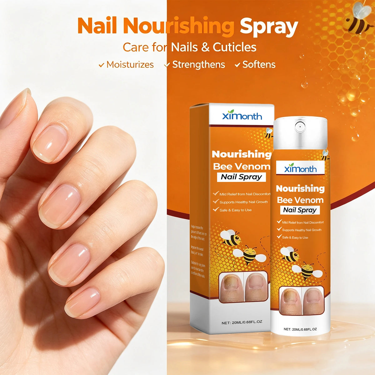 Bee Venom Nourishing Nail Spray for Repairing Brittle and Damaged Nails
