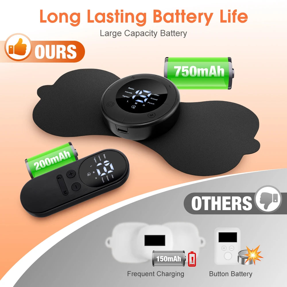 Portable Electric Body Massage Patch with Remote for Pain Relief - 22