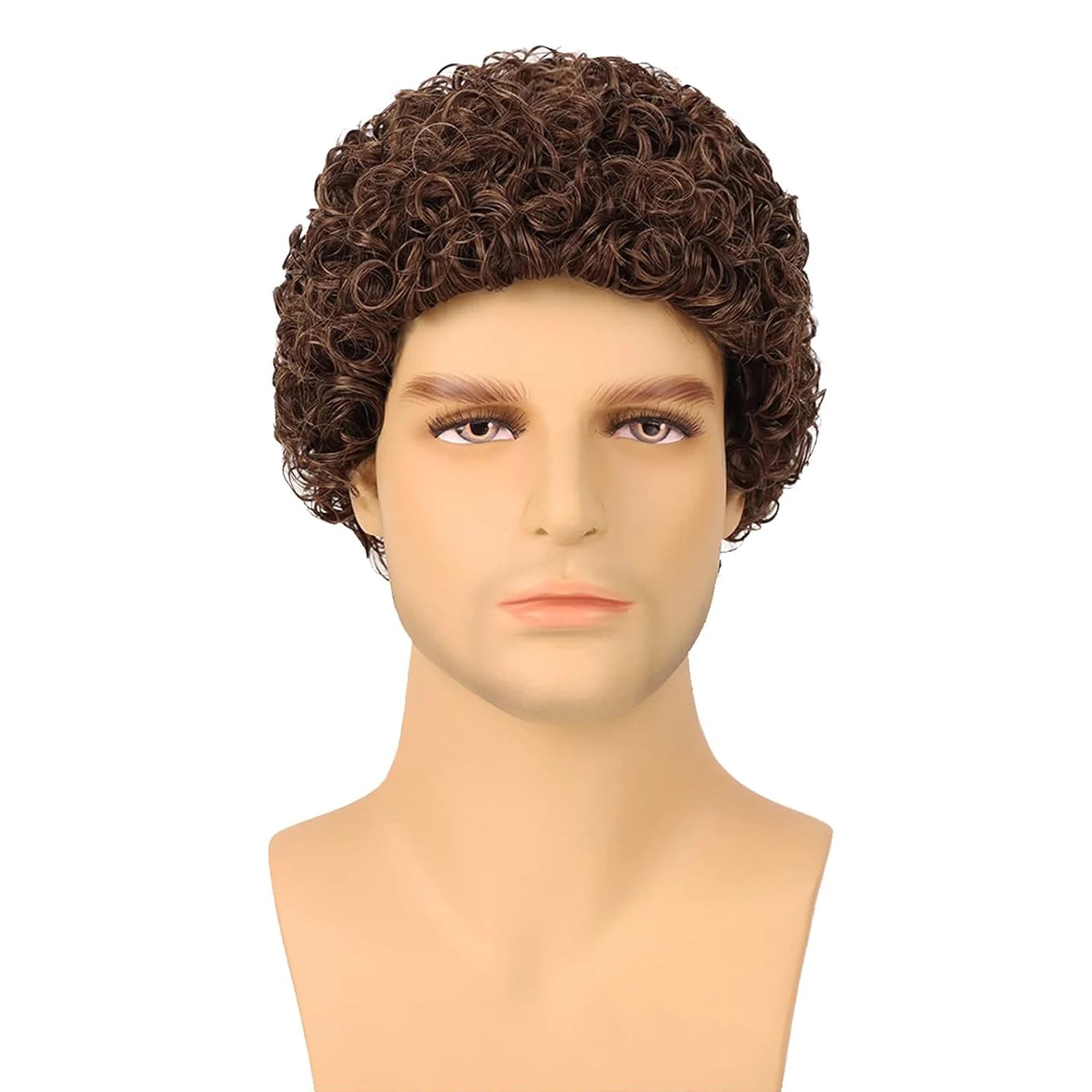 Short Curly Afro Wig for Men for Halloween Cosplay and Daily Styling - 9