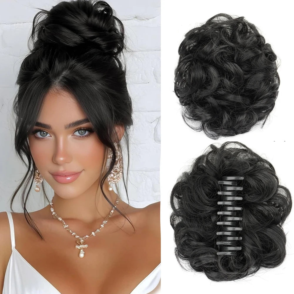 Messy Wavy Bun Hair Extension with Claw Clip for Instant Volume - 11