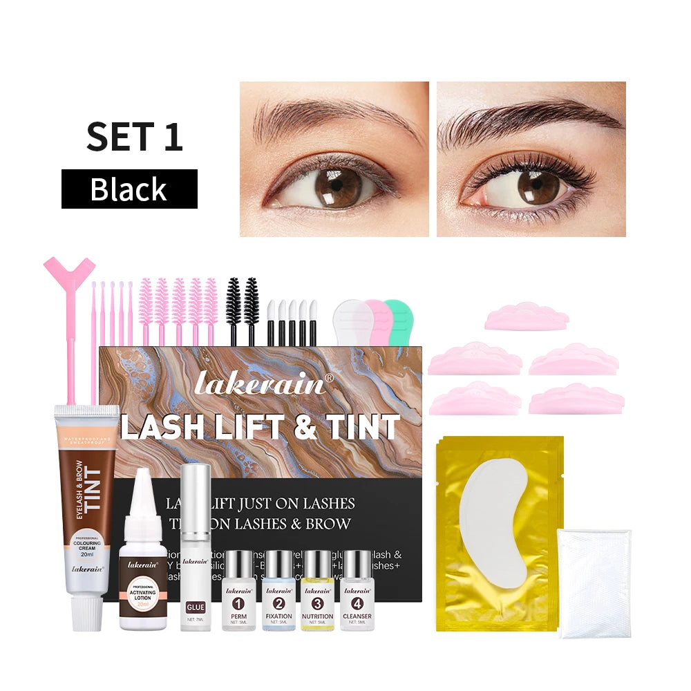 Professional Eyelash and Eyebrow Lift and Tint Kit for Home Salon Use - 1