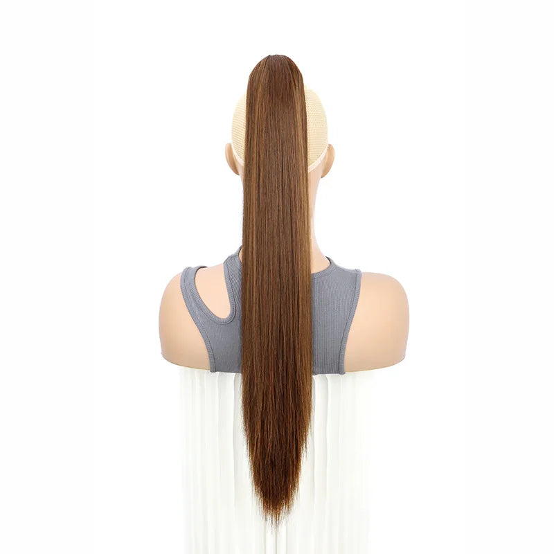 24-Inch Long Straight Claw Clip-On Ponytail Hair Extension - 15