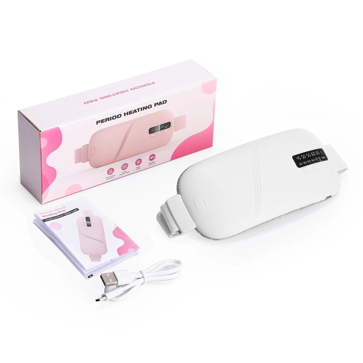 Portable Cordless Heating Pad with Vibration Massage for Period Cramps