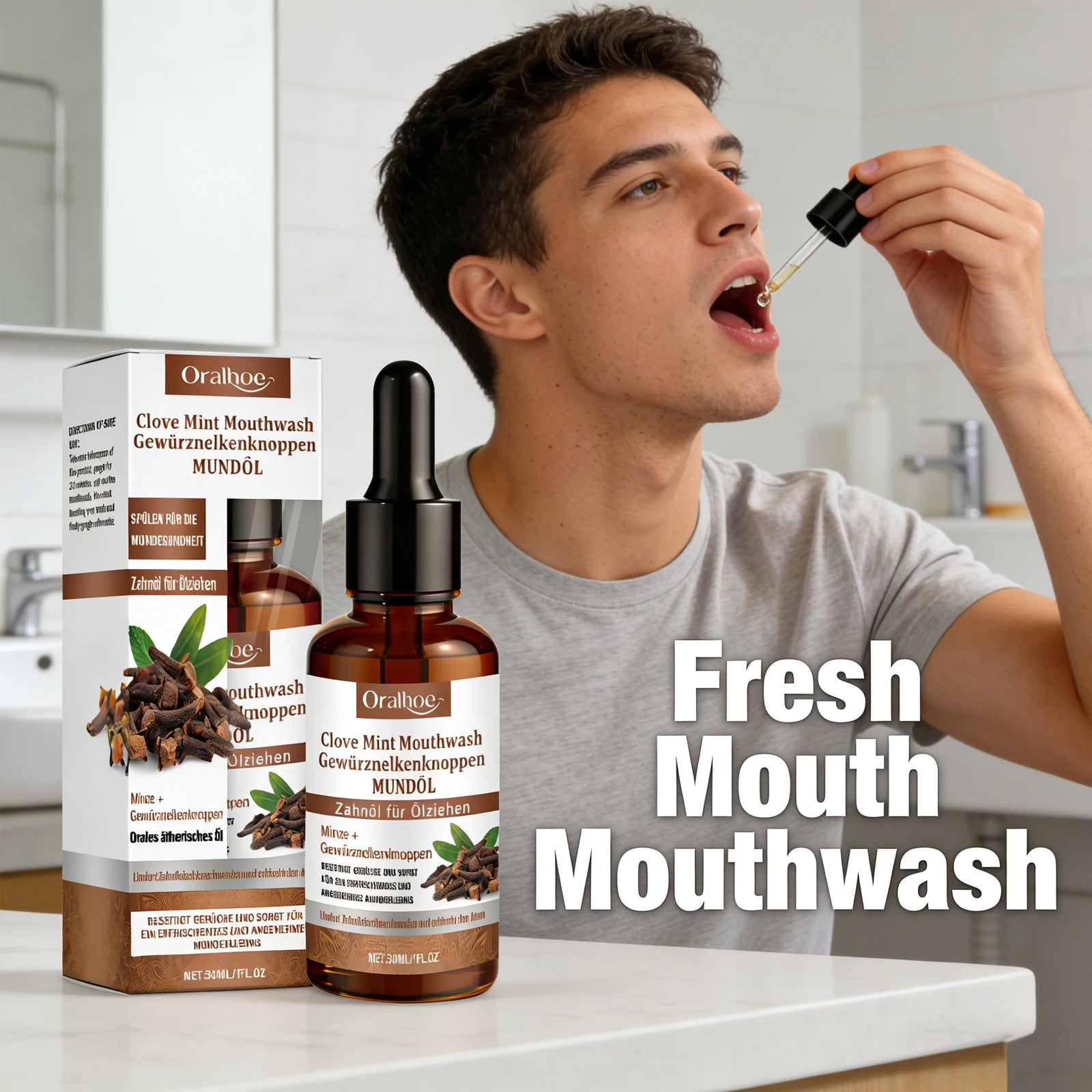 Clove Mint Mouthwash for Teeth Whitening and Fresh Breath - 10