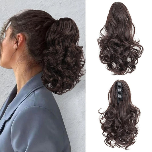 10-Inch Wavy Curly Claw Clip Ponytail Hair Extension
