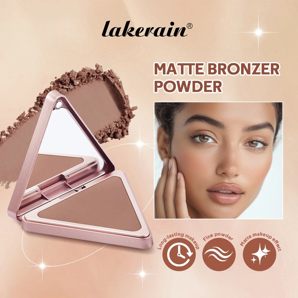 Long-Lasting Matte Bronzer Powder for Smooth Face Contouring