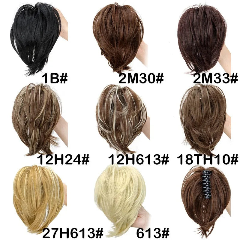 Synthetic Claw Clip Ponytail Extension for Effortless Messy Hair Buns - 2